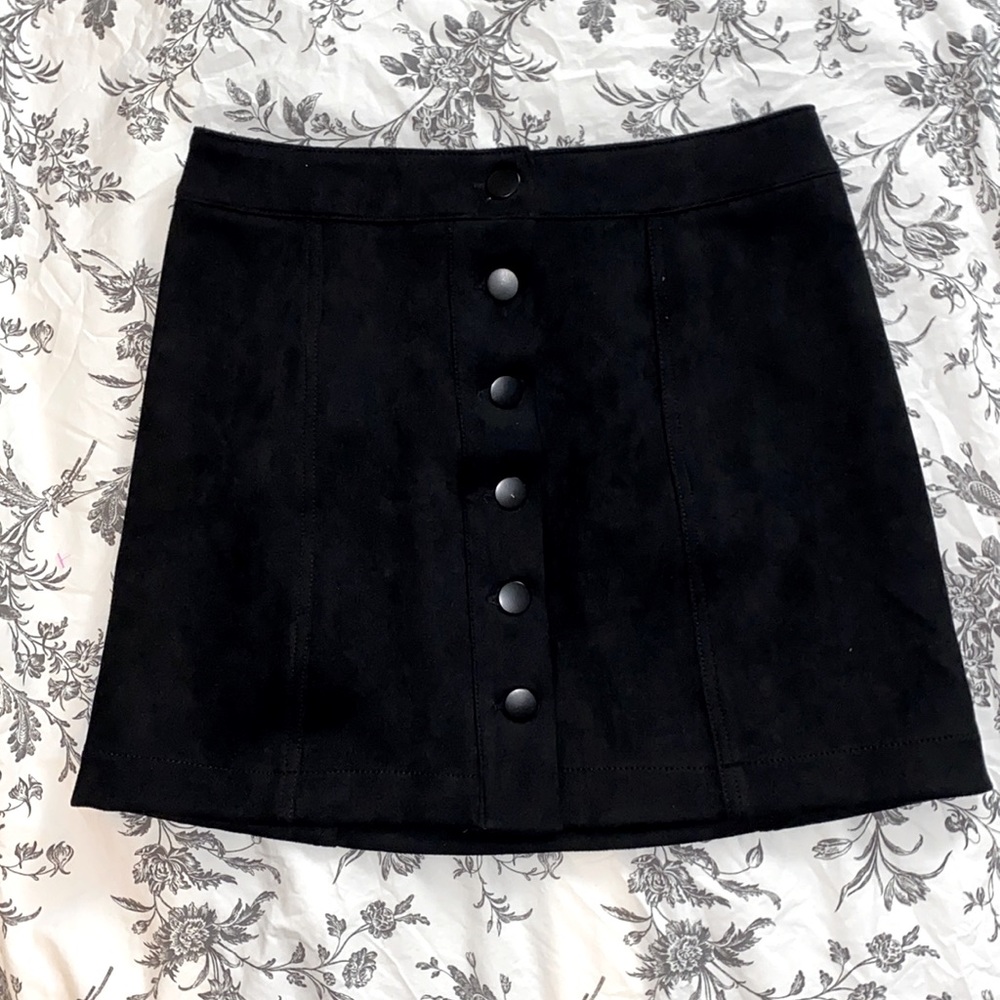 Forever 21 Velvet Button Down Mini Skirt